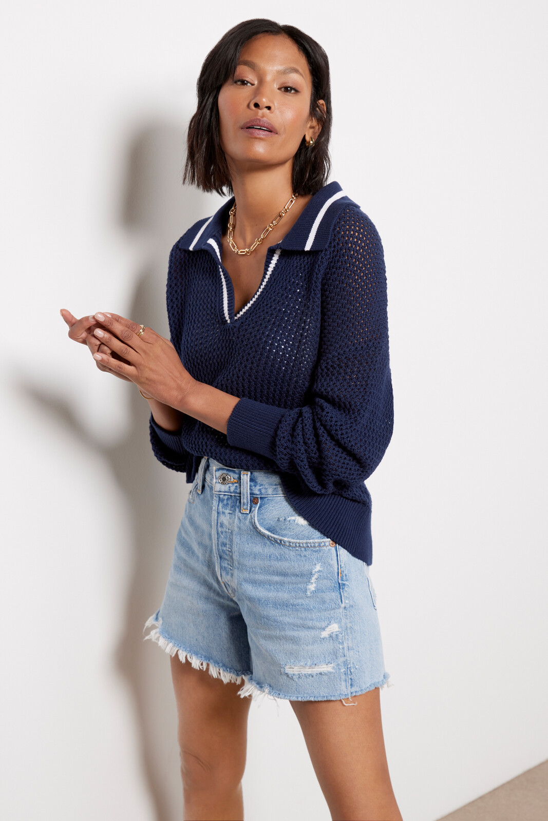 Cara Tipping Polo Pullover | Evereve