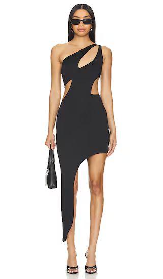 Gisele Cut Out Dress in Black Caviar | Revolve Clothing (Global)