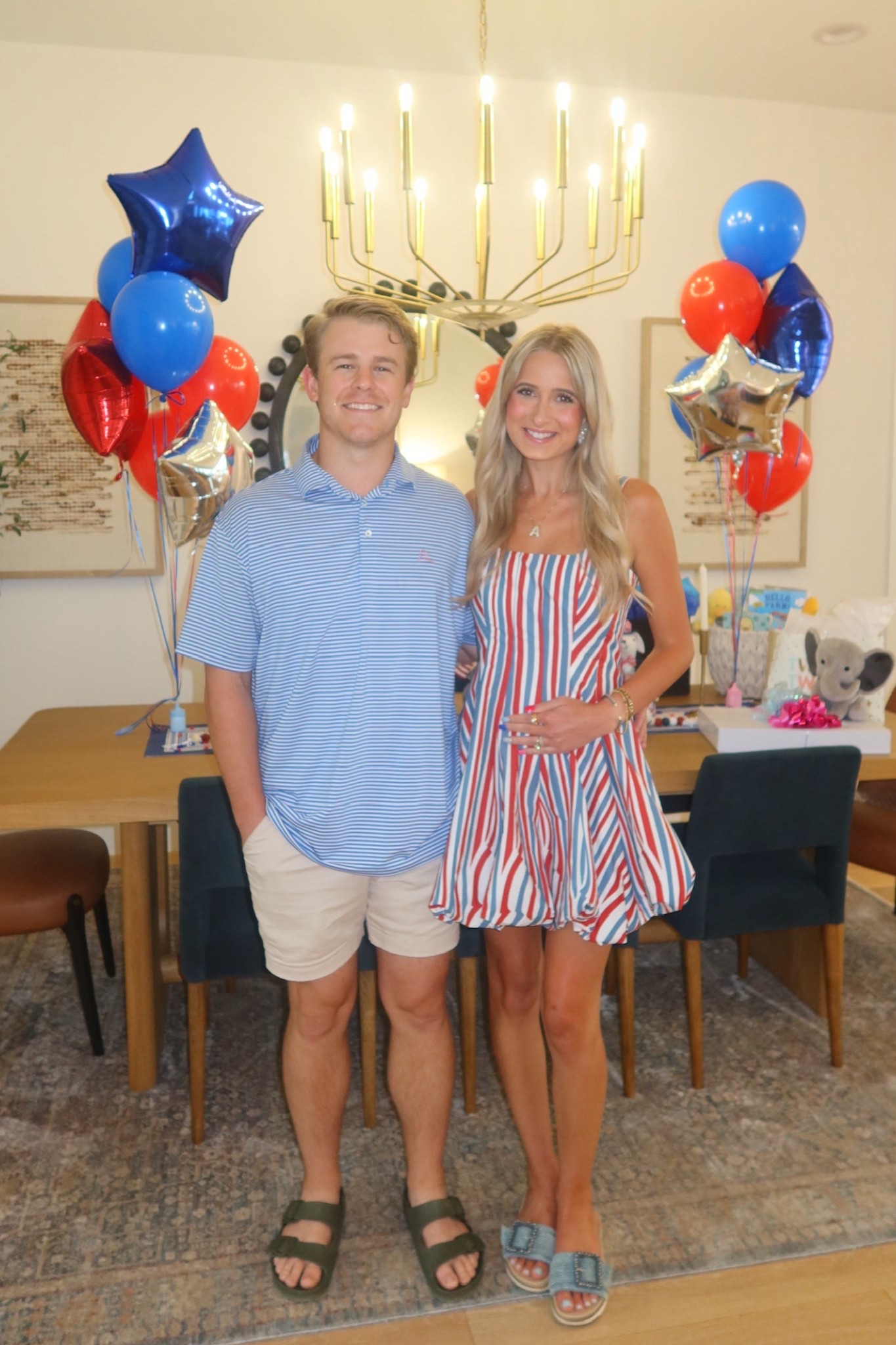 my fourth of july themed gender reveal outfit💙❤️🇺🇸
my new favorite dress for sure!!
i am wearing my true size XS

earrings- madebymaddiedesigns


red white blue bubble dress summer spring 

#LTKStyleTip #LTKParties #LTKSeasonal