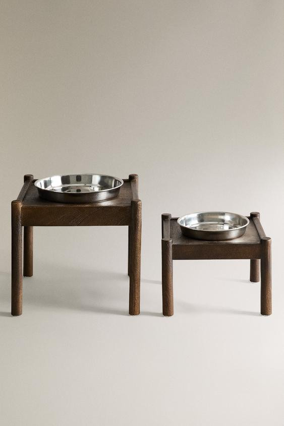 TALL WOODEN PET FOOD BOWL | Zara US