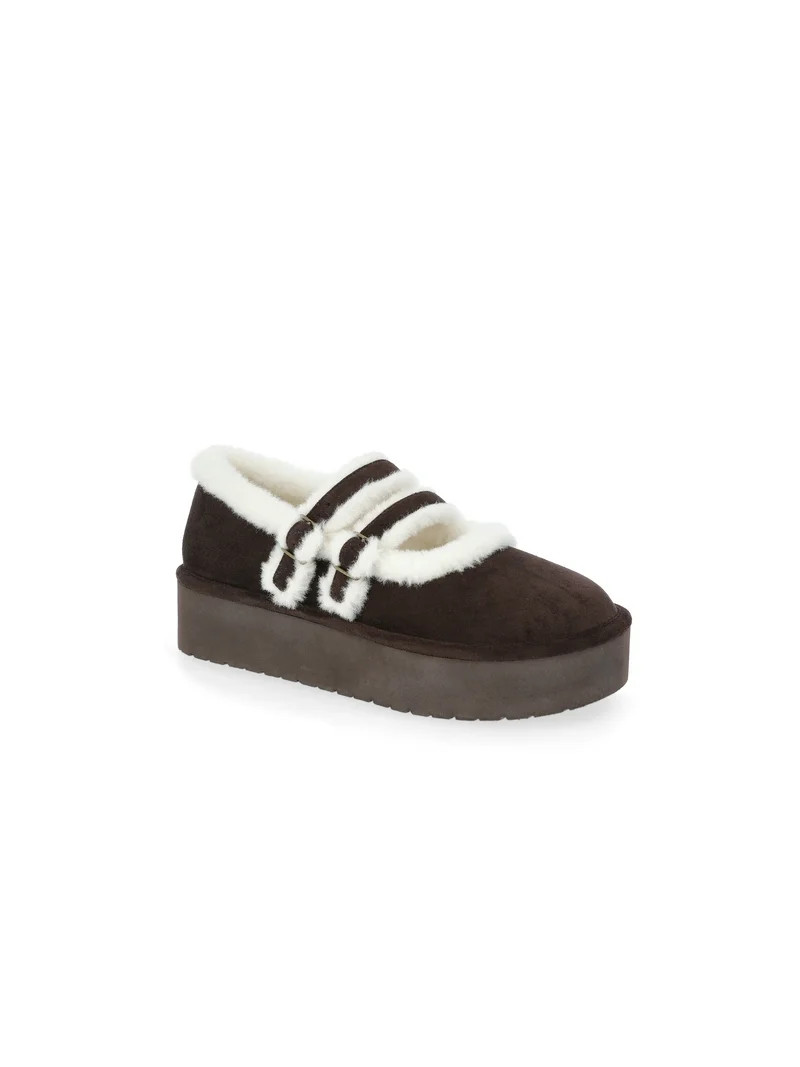Madden NYC Women's Cozy Platform Mary Janes with Faux Fur Lining | Walmart (US)