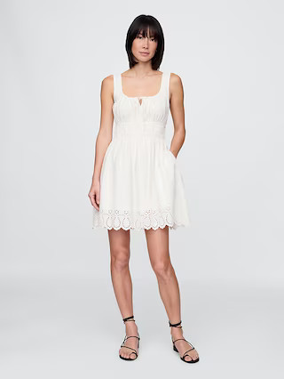 Linen-Blend Smocked Mini Dress | Gap (US)