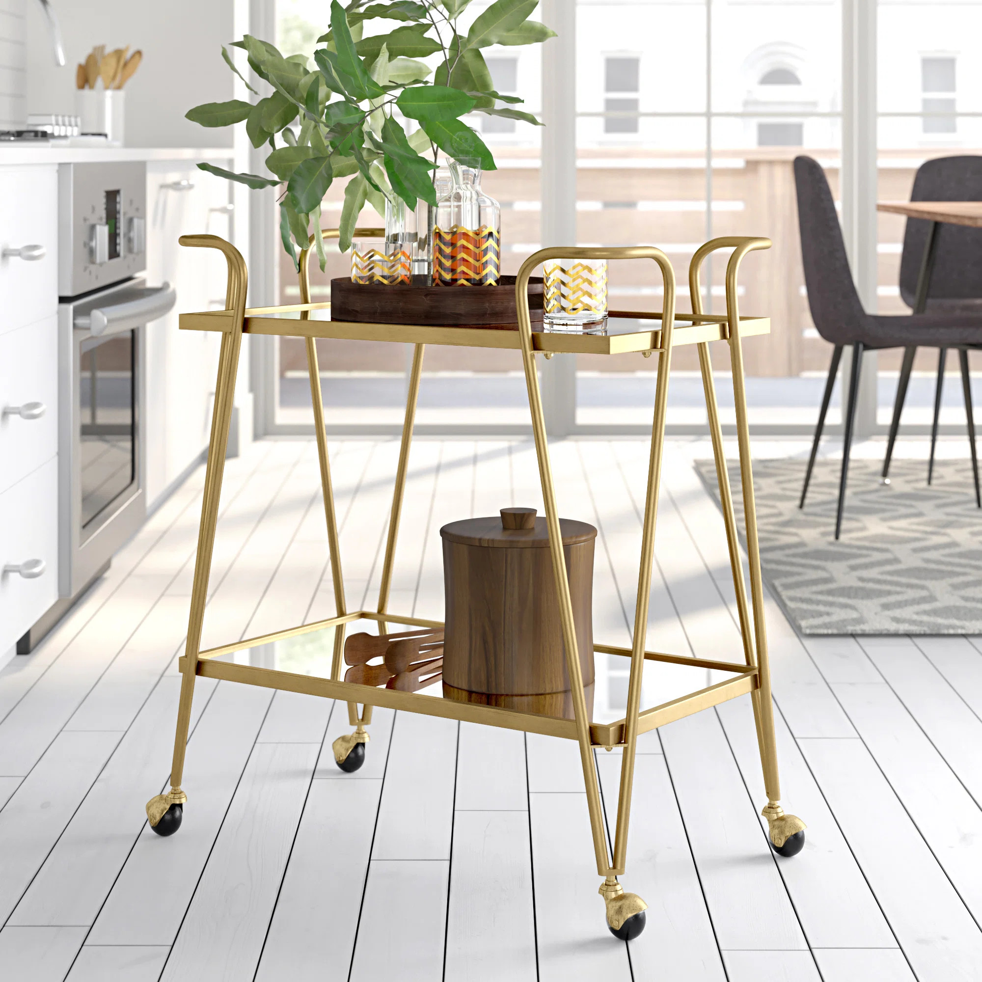 Ebern Designs Sarish Bar Cart & Reviews | Wayfair | Wayfair North America
