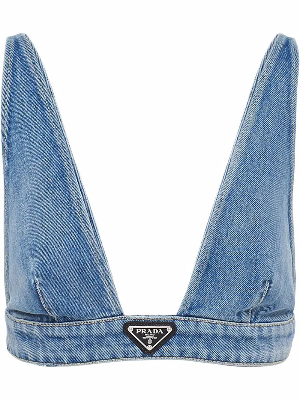 logo-plaque denim top | Farfetch (US)