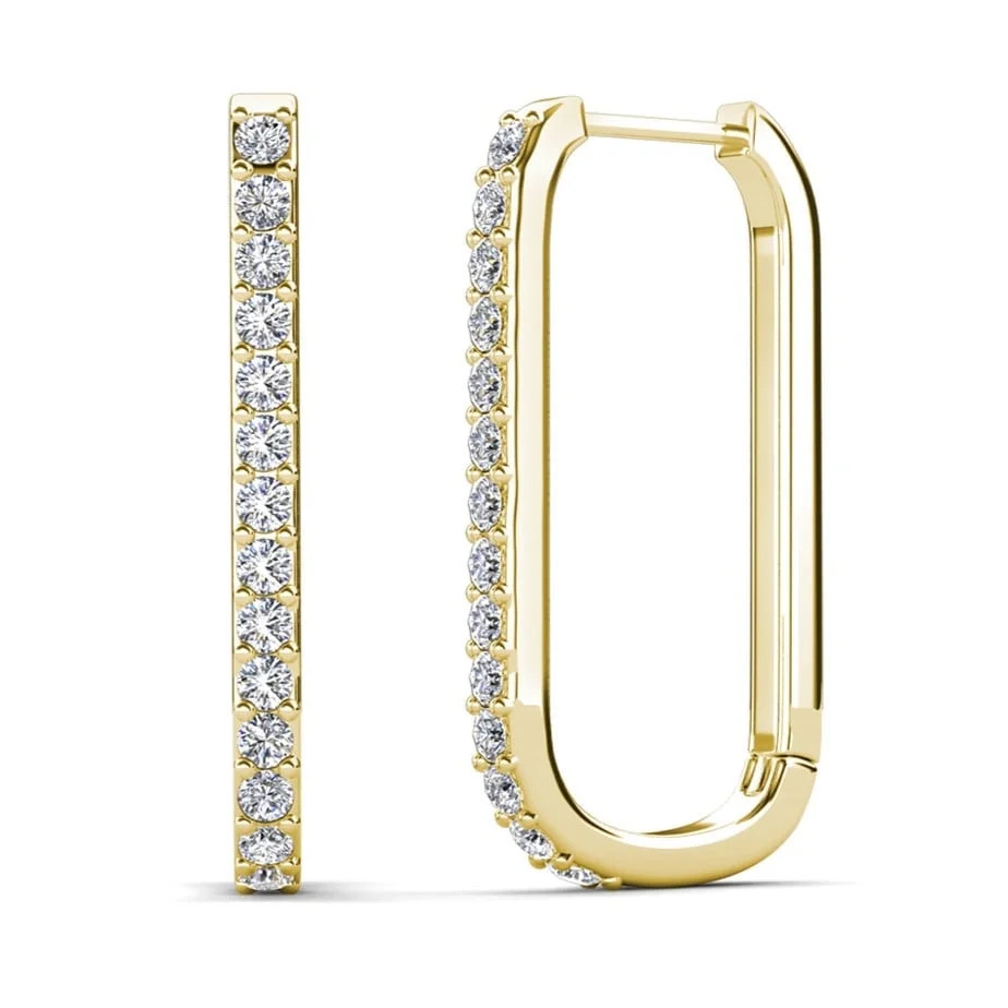 Cate & Chloe Nadia 18k Yellow Gold Plated 24mm Hoop Earrings with Swarovski Crystals Gift for Wom... | Walmart (US)