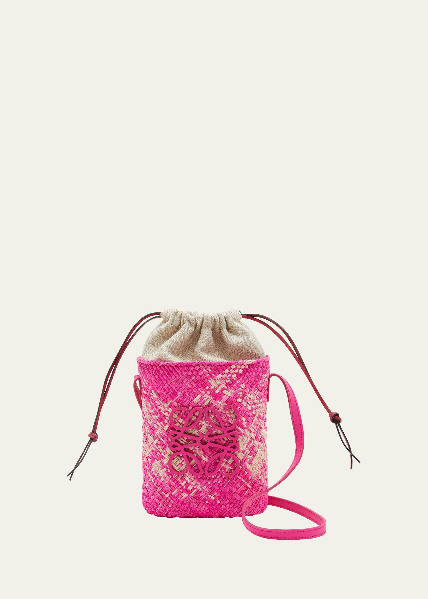 Loewe x Paula’s Ibiza Anagram Melange Straw Shoulder Bag | Bergdorf Goodman