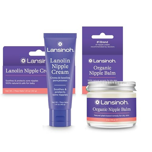 Lansinoh Lanolin Nipple Cream (1.41 Ounces) and Organic Nipple Balm (2 Ounces), Breastfeeding Essentials, 1 Count Each | Amazon (US)