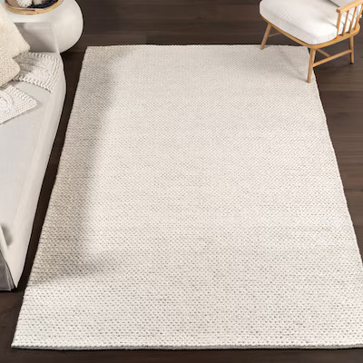 nuLOOM Textures 3 x 5 (ft) Wool Off White Rectangular Indoor Solid Area rug | Lowe's