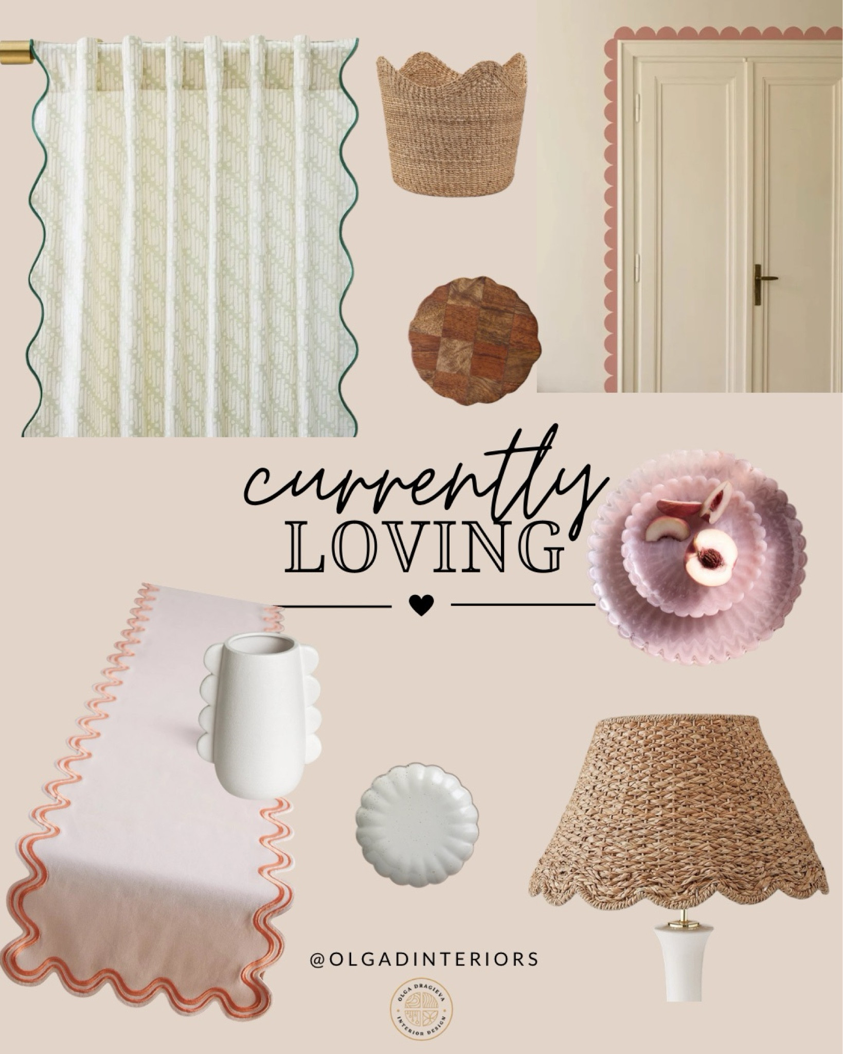 I am currently loving all the scalloped and sculptural decor! Scalloped curtain from West Elm, a gorgeous table runner, scalloped lamp shade and what about a scalloped vase?!
#scalloped 
#decor
#vase
#styling
#springtrend

#LTKstyletip #LTKhome #LTKSeasonal