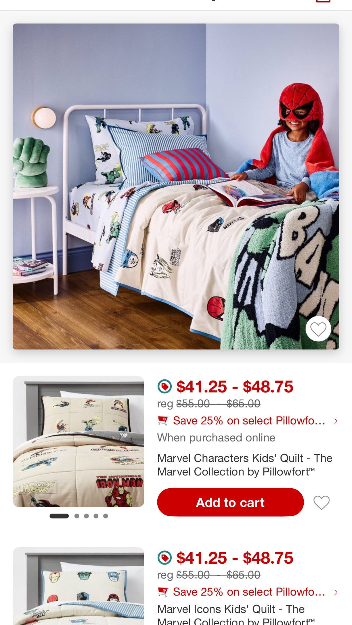 25% off the new marvel Pillowfort line at target! Run! 

#LTKKids #LTKSeasonal #LTKSaleAlert