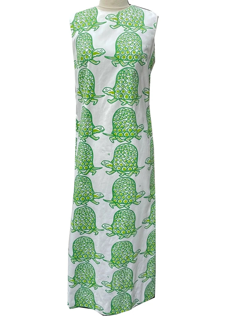 1970s Vintage Vested Gentress Turtle Maxi Sleeveless Dress - Etsy | Etsy (US)