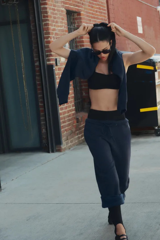 BASIC STRAIGHT PLUSH TROUSERS WITH ADJUSTABLE HEM | Zara UK