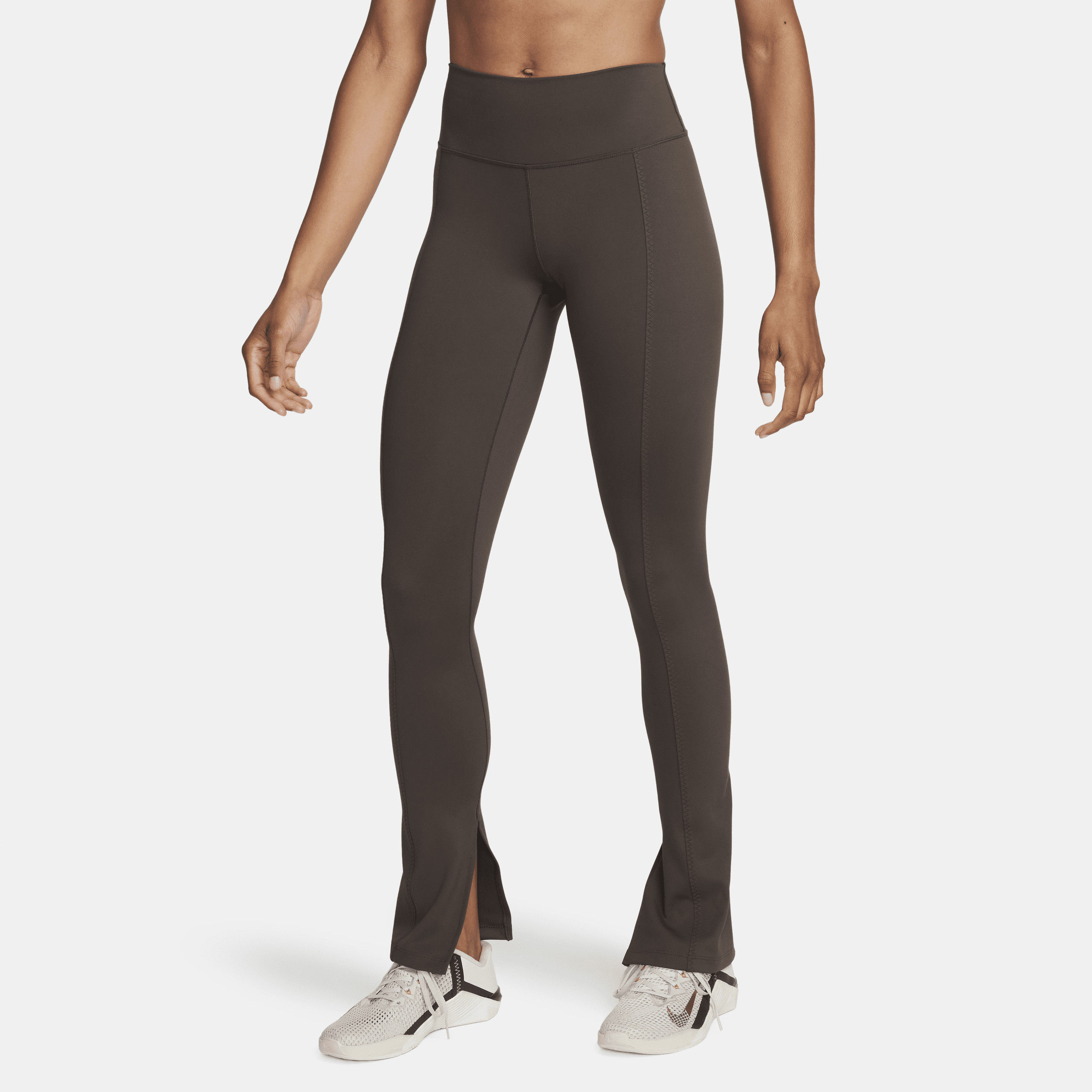Nike Women's One High-Waisted Full-Length Split-Hem Leggings in Brown | FN4148-237 | Nike (US)