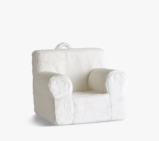 My First Ivory Faux-Fur Anywhere Chair® | Pottery Barn Kids