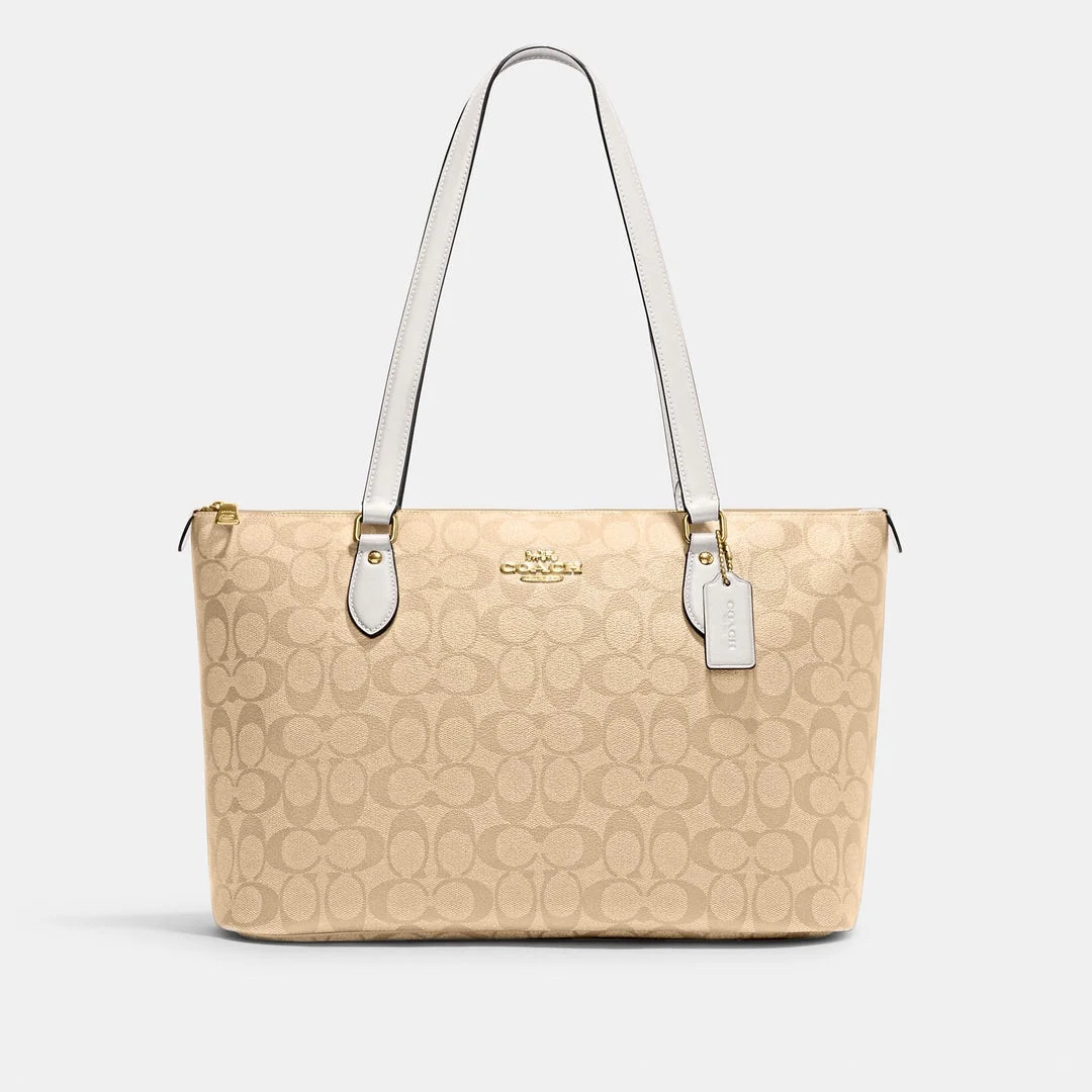 Coach CH504 Gallery Tote In Signature Canvas IN Light Khaki Chalk | Walmart (US)