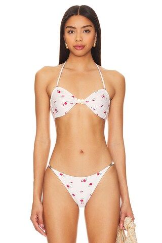 Recycled Printed Emblem Bandeau Bikini Top
                    
                    Ganni | Revolve Clothing (Global)