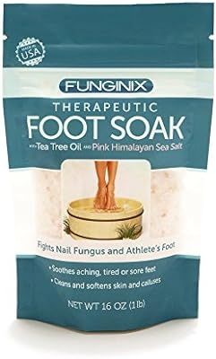 FUNGINIX FOOT SOAK - Soothes Tired Feet With Tea Tree Oil, Himalayan Sea Salt, and Essential Oils... | Amazon (US)