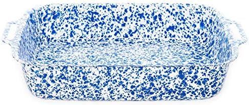 Enamelware Lasagna Pan, 15 x 9.5 inches, Blue/White Splatter | Amazon (US)