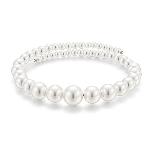 MUYAN Round Imitation Pearl Necklace for Women Pearl Open Choker Necklace Jewelry, White | Amazon (US)