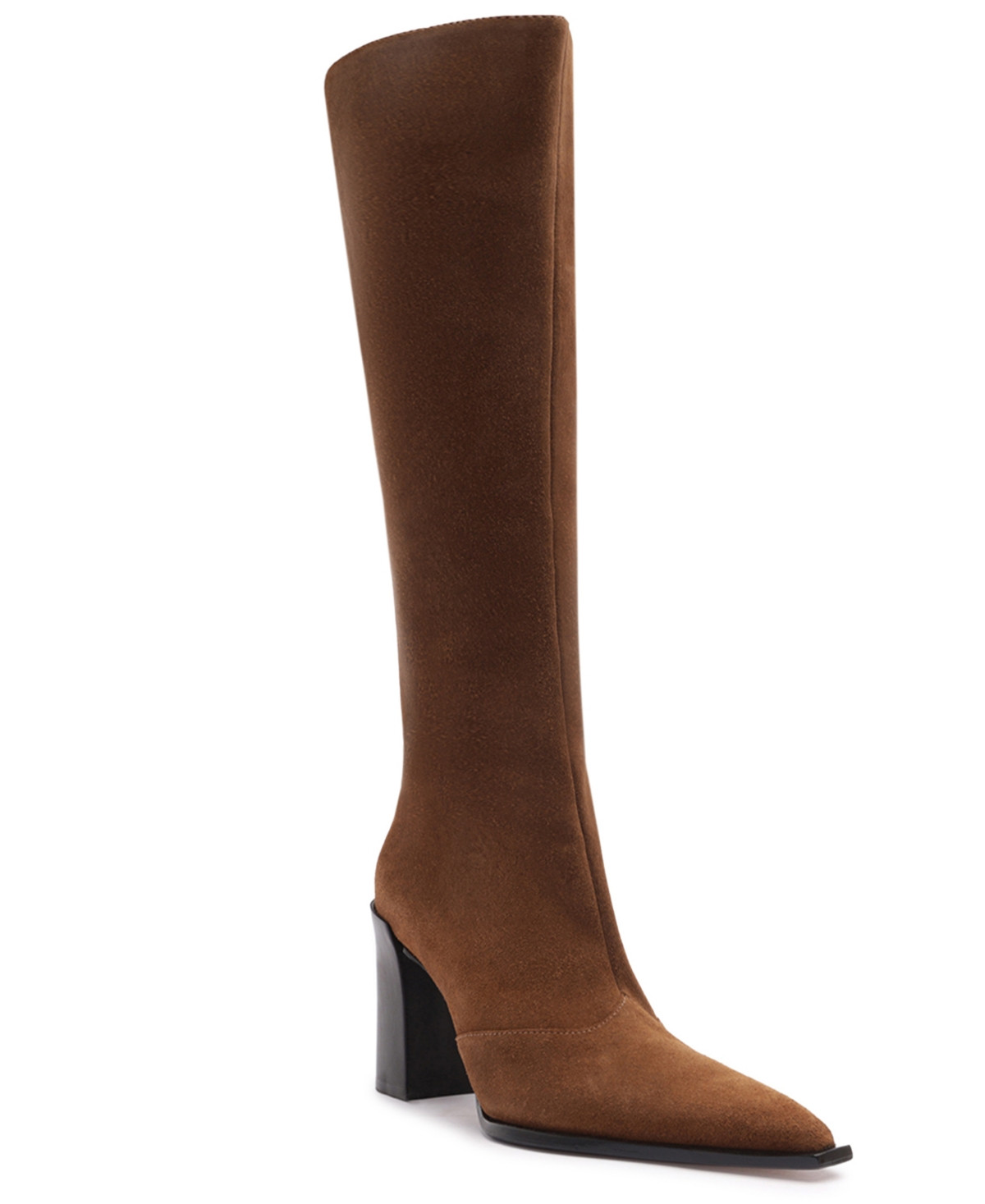 Schutz Women's Raffaela Up Pointed Toe Dress Boots - Pecan Brown | Macy's