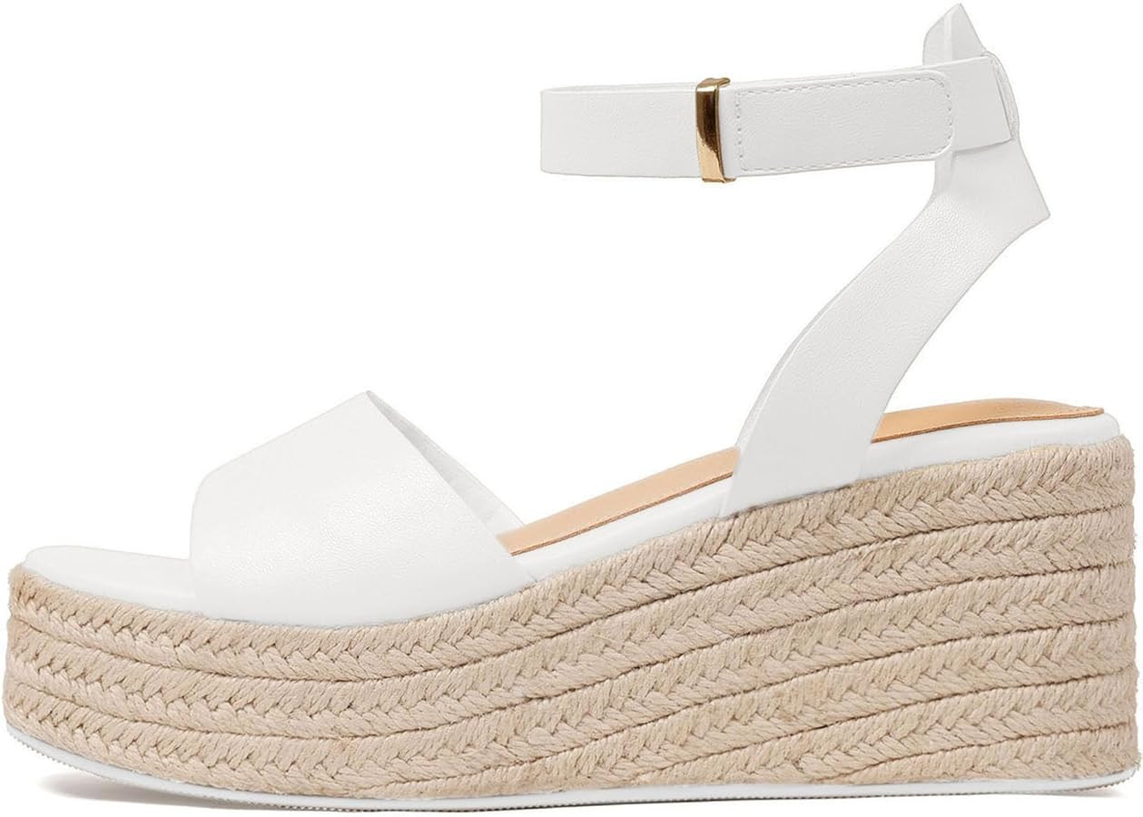 Wedge Sandals for Women Espadrille Platform Wedge Heels Adjustable Strap Braided Sandal Summer Op... | Amazon (US)