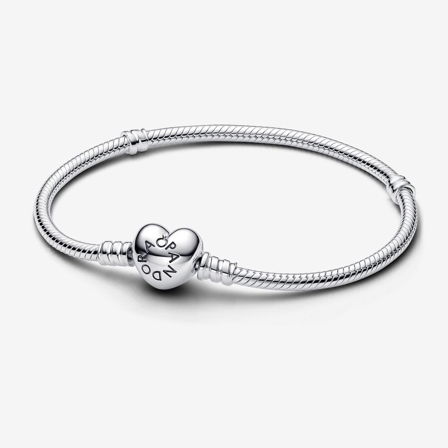 Pandora Moments Heart Clasp Snake Chain Bracelet | Pandora (US)