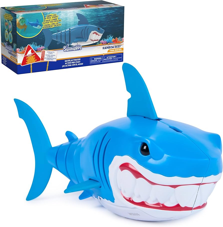 SwimWays Rainbow Reef Shark Toy, Finn Diesel Kids Shark Pool Toy and Swimming Accessory, Self-Act... | Amazon (US)