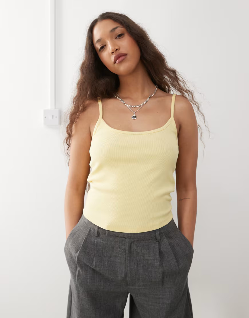 COLLUSION crop cami top in yellow | ASOS (Global)