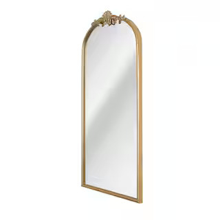 Deco Mirror 20.5 in. W x 42 in. H Vintage Arch Antique Gold Ornate Metal Framed Accent Wall Mirro... | The Home Depot