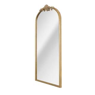 Deco Mirror 20.5 in. W x 42 in. H Vintage Arch Antique Gold Ornate Metal Framed Accent Wall Mirro... | The Home Depot