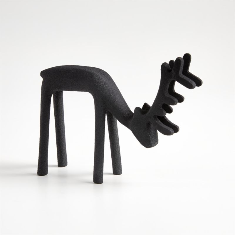 Zinc 5" Grazing Reindeer Sculpture | Crate and Barrel | Crate & Barrel