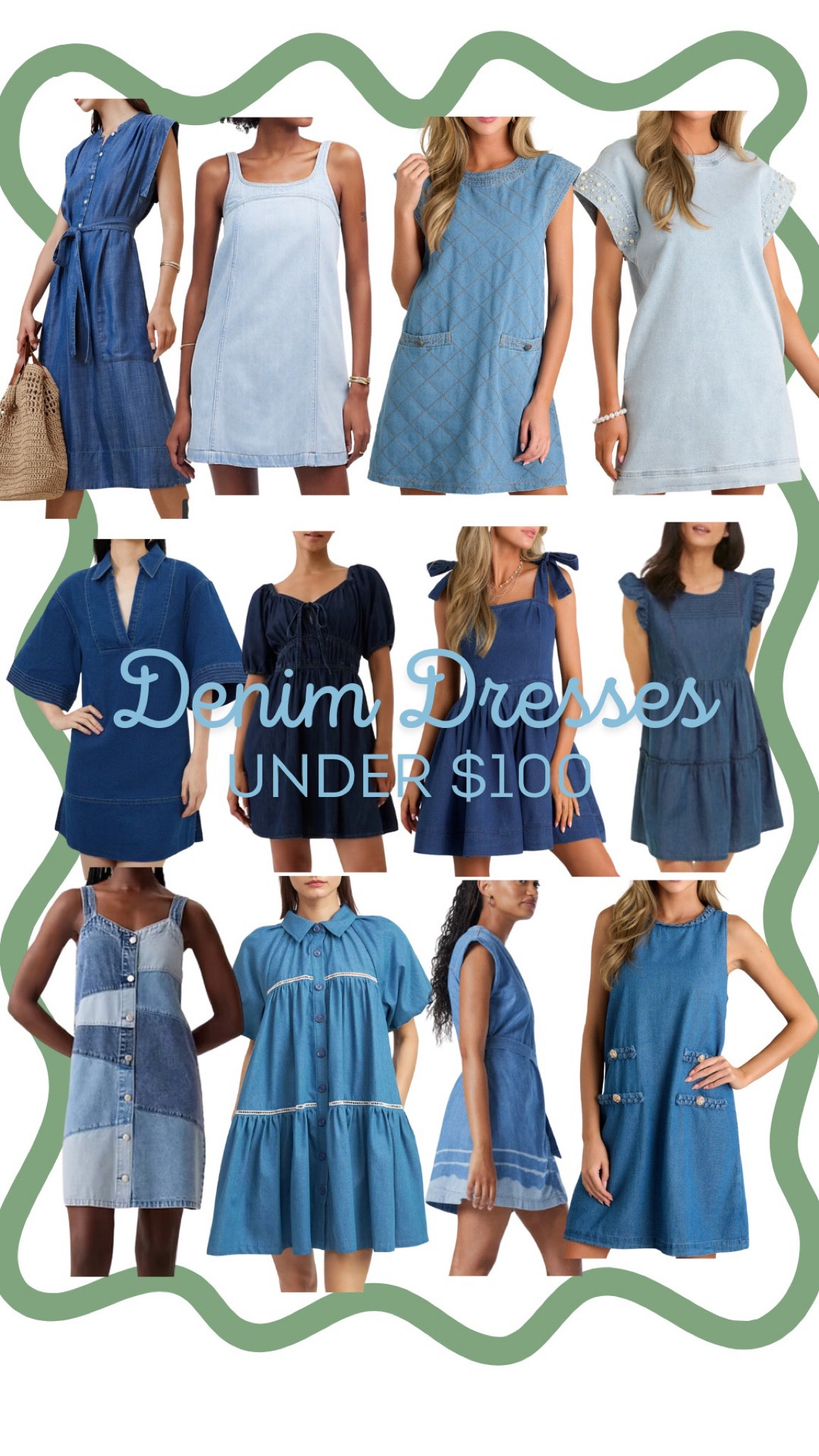 Denim dresses under $100! 

#LTKSeasonal #LTKMidsize #LTKFindsUnder100