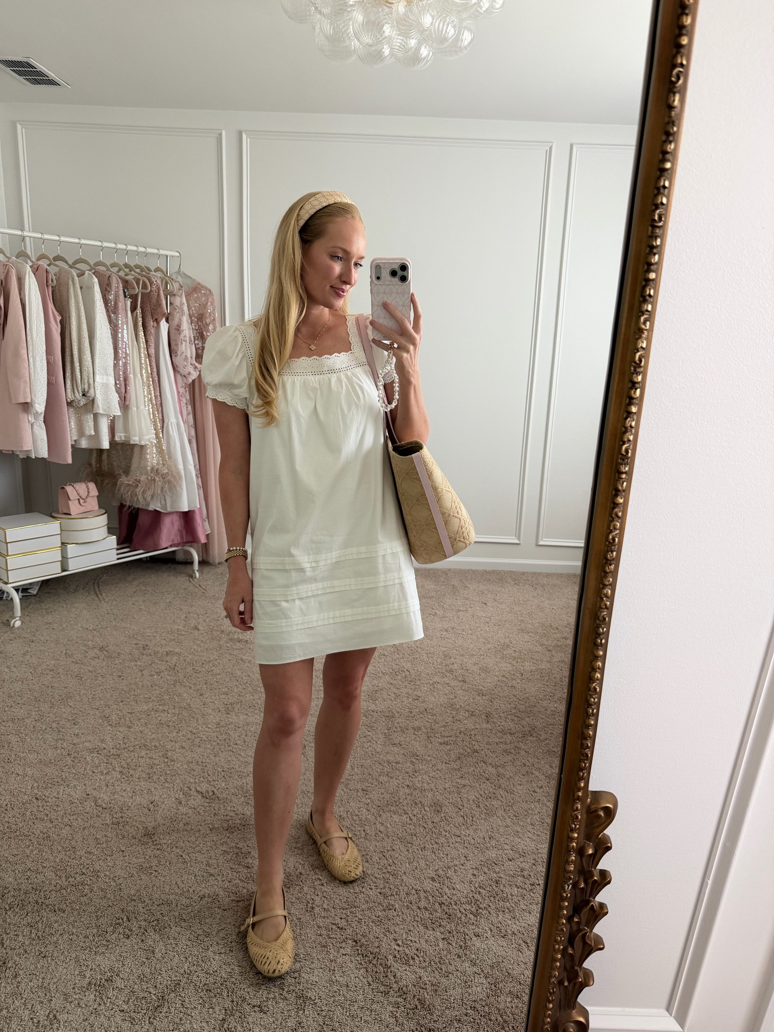 Wore this little white dress for a shopping day with Josie! Wearing a size small and it’s lined + cotton. It’s not nursing friendly but I can wear it for quicker outings this summer.

#LTKootd #LTKmomlife