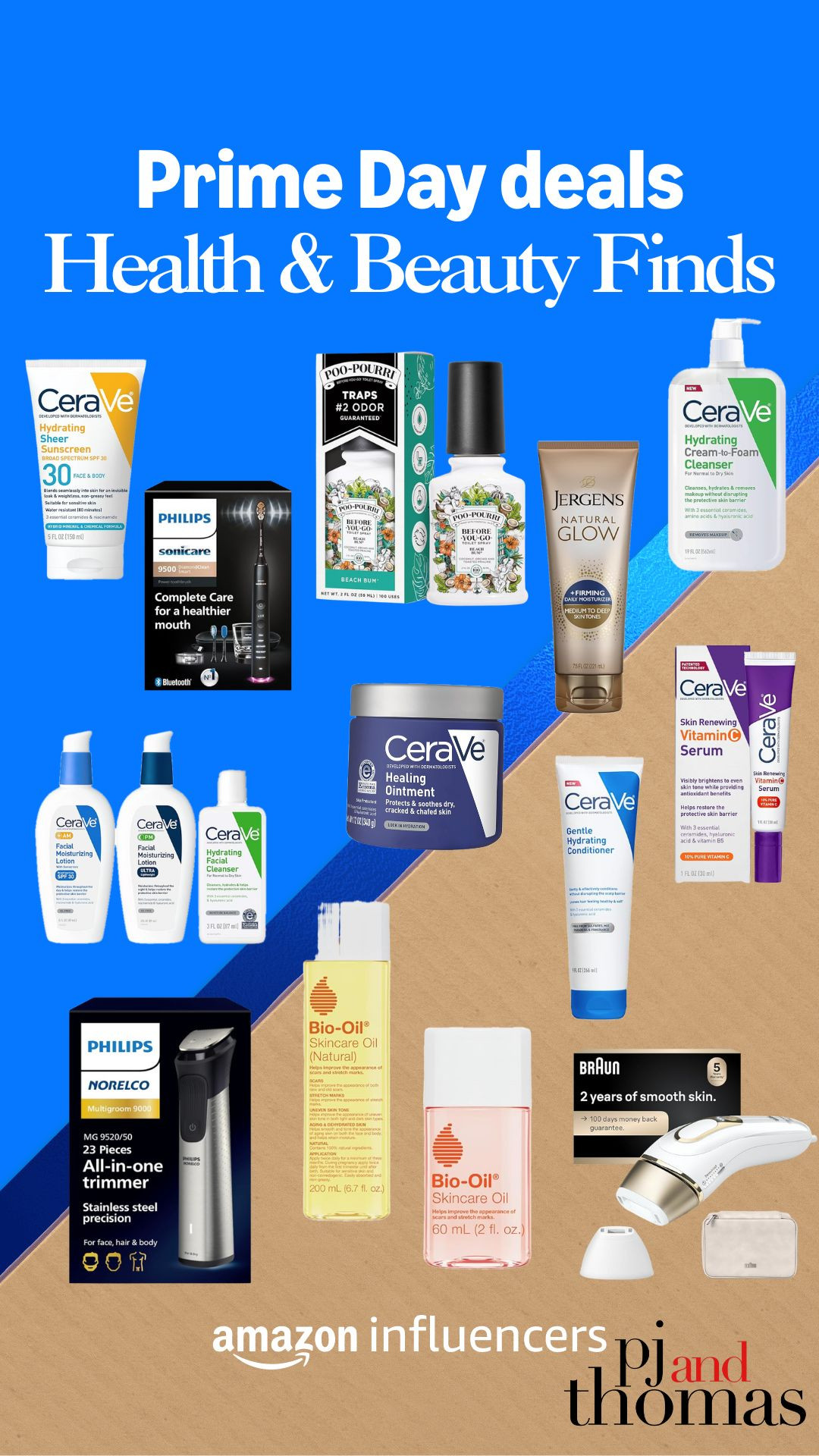 “Prime Day is the perfect time to stock up on our tried-and-true health & beauty must-haves!✨ From CeraVe’s cult-fave skincare to grooming gadgets and glow-boosting picks, these deals make self-care even sweeter. Tap to shop our faves while they’re on sale! 💙🛒 #PrimeDay #HealthAndBeauty #SkincareObsessed #LTKSale #LTKFinds #AmazonFinds #PJandThomas”

 

 