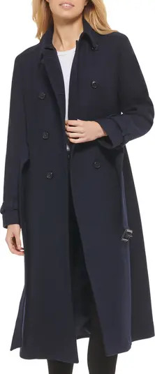 Cole Haan Signature Flared Belted Wool Blend Trench Coat | Nordstrom | Nordstrom