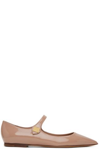 Beige Tiptoe Ballerina Flats | SSENSE