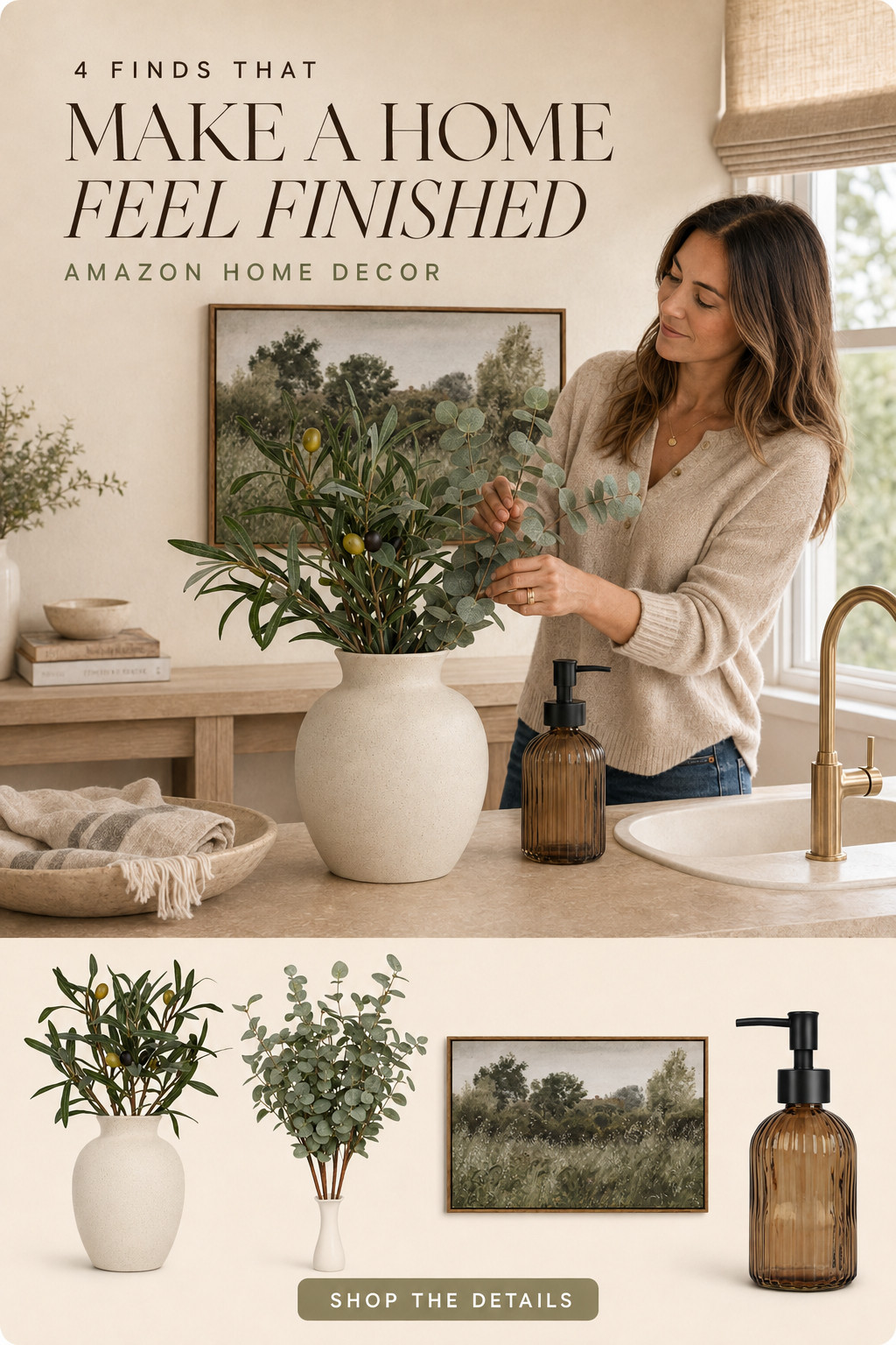 Neutral home decor favorites 🌿 Simple greenery, a textured ceramic vase and warm everyday accents for an effortless, cozy look. Perfect for styling a kitchen, bathroom, entryway or living room.
 

 #LTKU #LTKHome