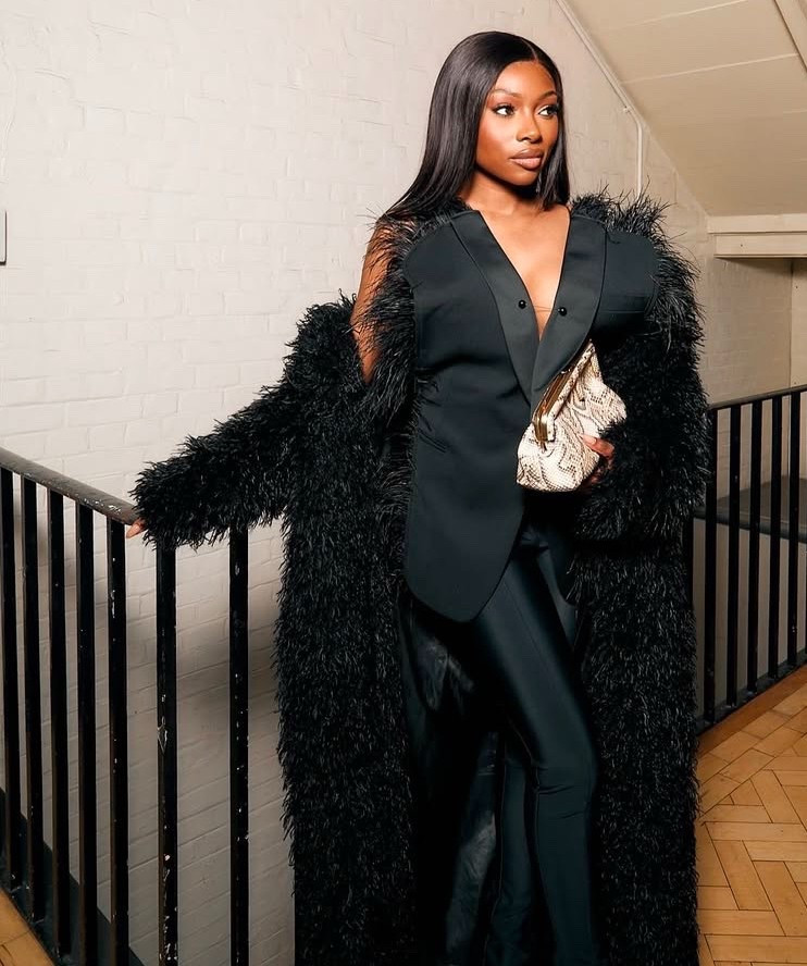 Black blazer 
Black pants
Snake print clutch bag 

#LTKStyleTip #LTKWorkwear #LTKSpringSale