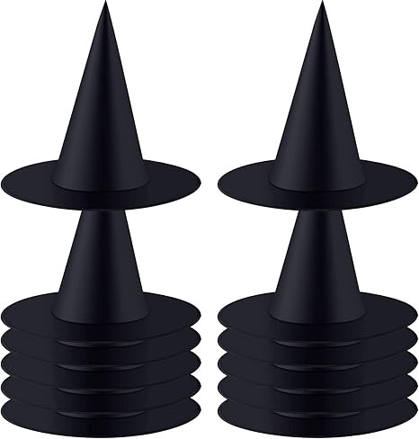 Tatuo Halloween Witch Hat Witch Costume Accessory for Halloween Christmas Party, Black (12 Pieces... | Amazon (US)