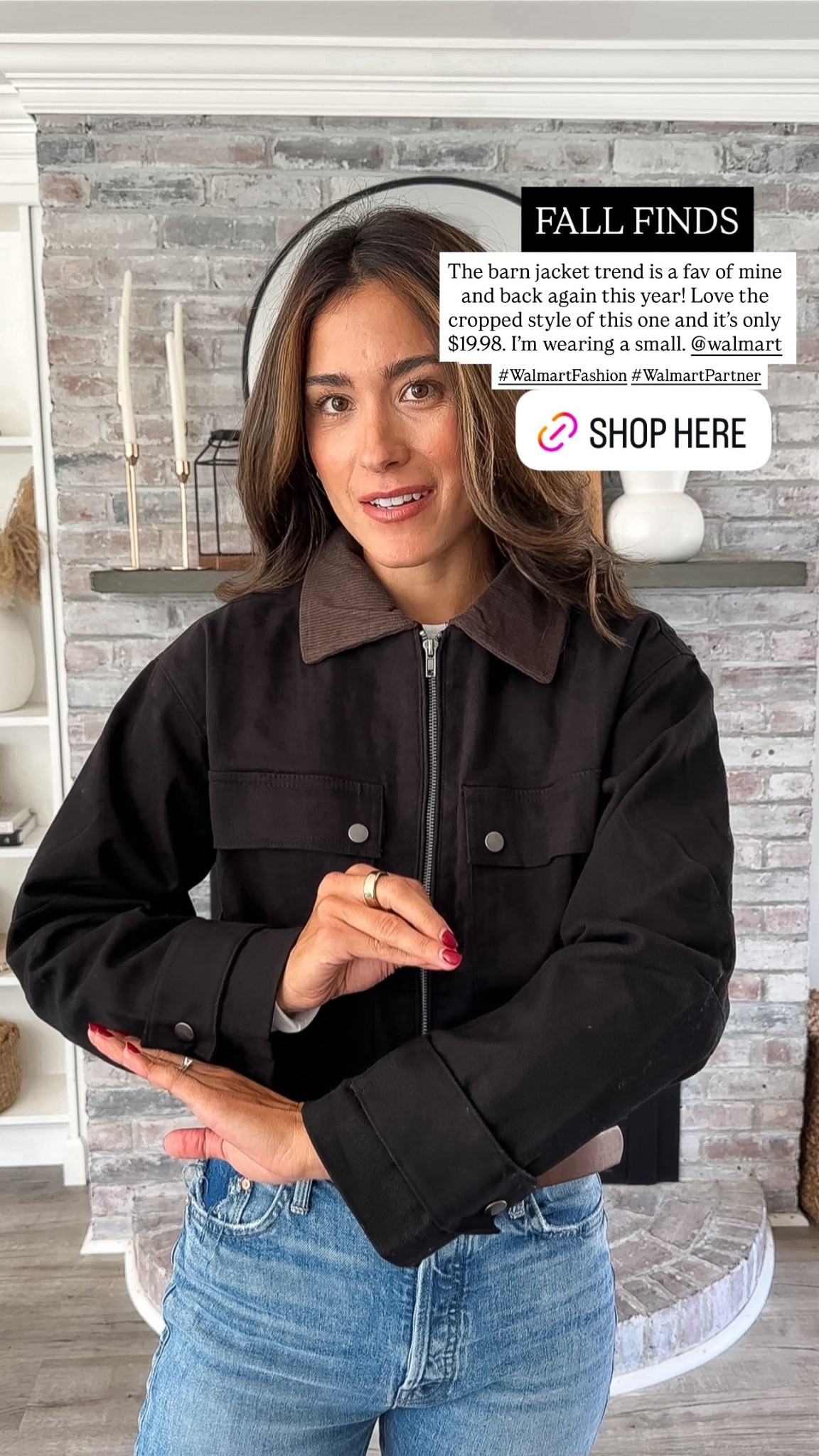The barn jacket trend is a fav of mine and back again this year! Love the cropped style of this one and it’s only $19.98. I’m wearing a small. @walmart  #WalmartFashion #WalmartPartner