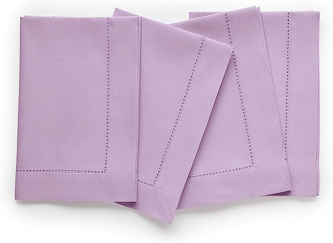 Solino Home Cotton Linen Napkins – Set of 4 Hemstitch Dinner Napkins 20 x 20 Inch – Machine W... | Amazon (US)