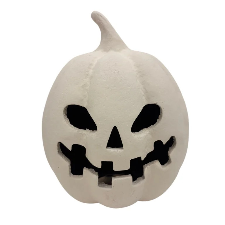 Paper Mache Jack-o'-Lantern Decoration, White, 8.25", Halloween by Way To Celebrate | Walmart (US)
