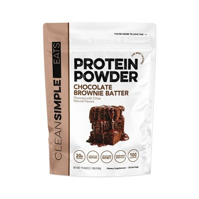 Clean Simple Eats Protein Powder Chocolate - Brownie Batter - 19oz/20 Servings: Whey Protein Isolate, 20g Protein | Target