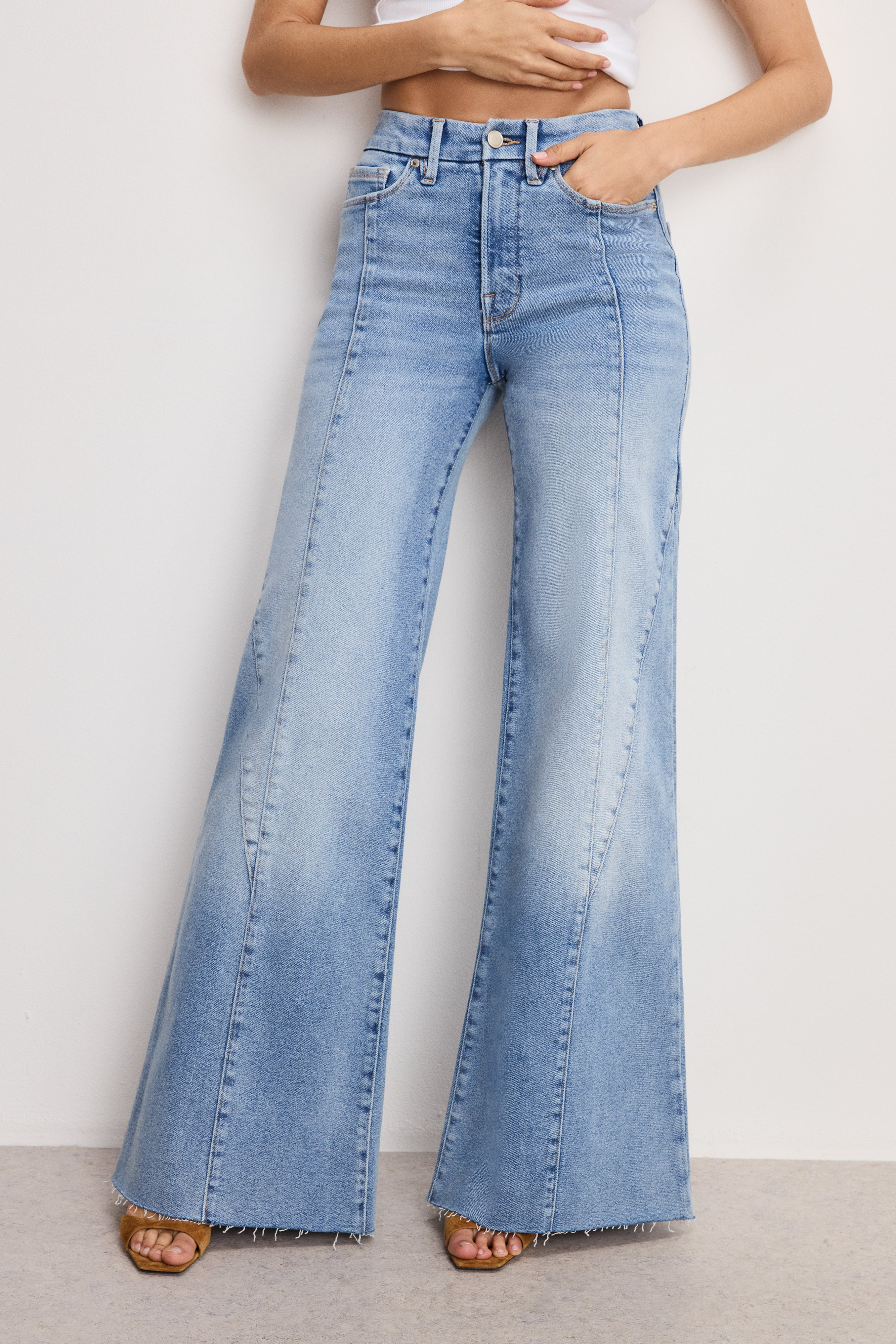 GOOD WAIST PALAZZO JEANS | INDIGO957 | Good American