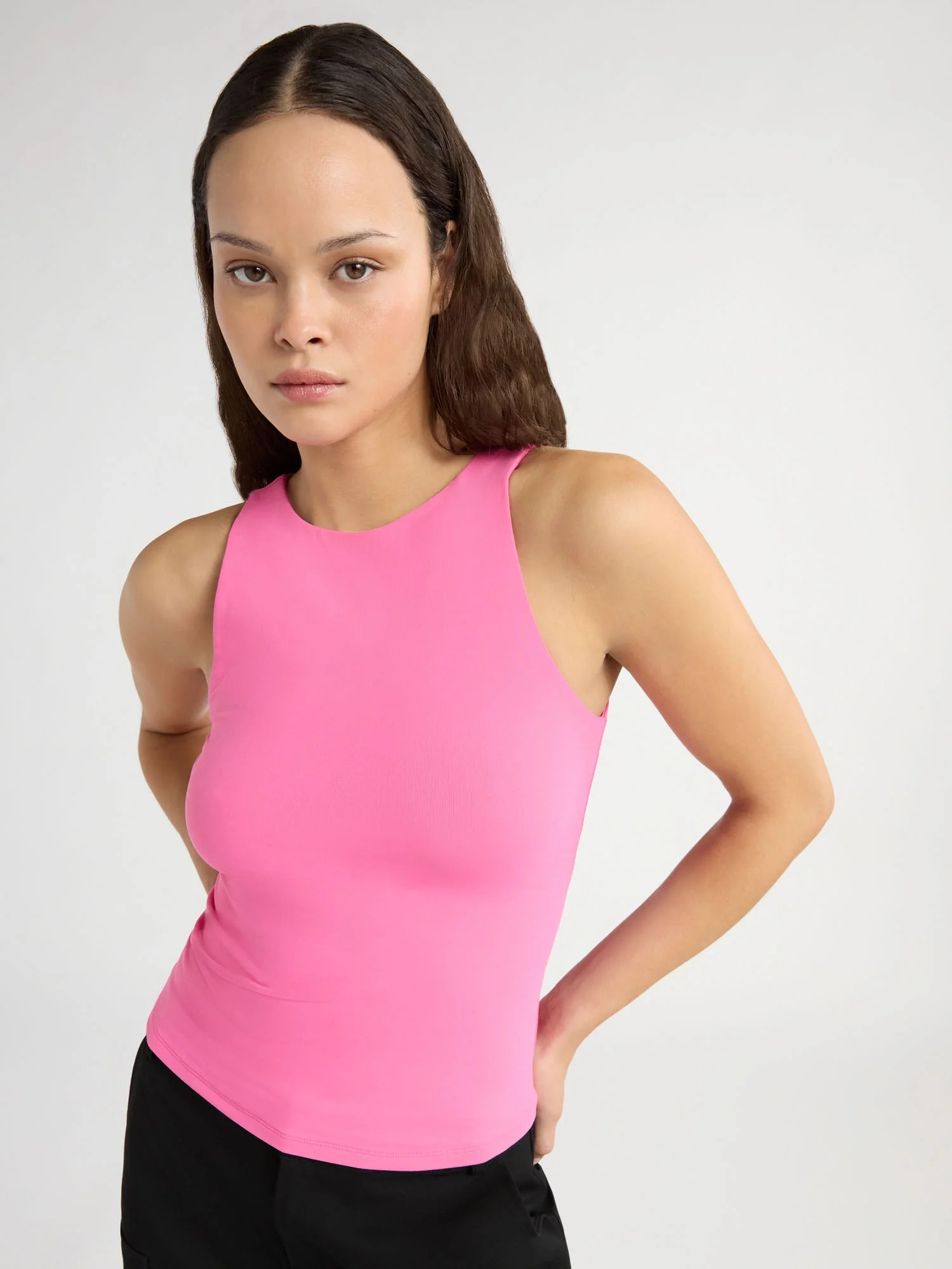 Scoop Women's Sleeveless High Neck Contour Tank Top, Sizes XS-XXL | Walmart (US)