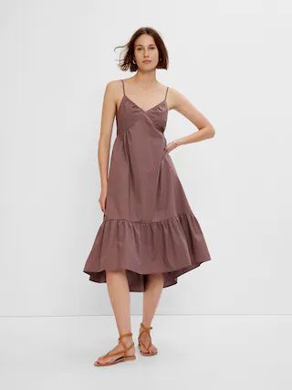 Deep V-Neck Cami Midi Dress | Gap (US)