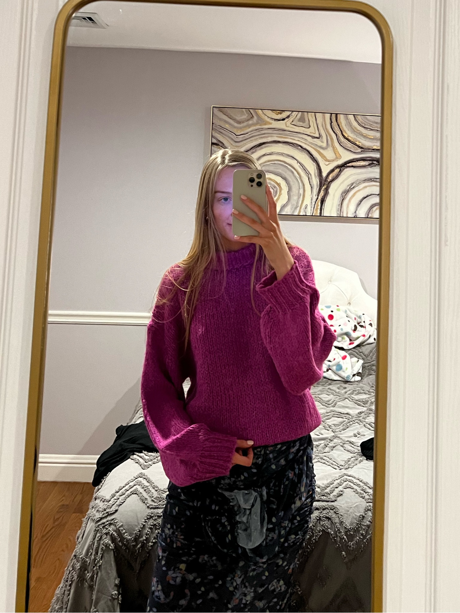 purple turtleneck 