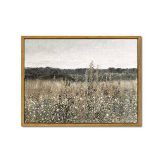 Framed Canvas Wall Art in Champ fleuri wooden Framed 16 in. x 12 in. | The Home Depot