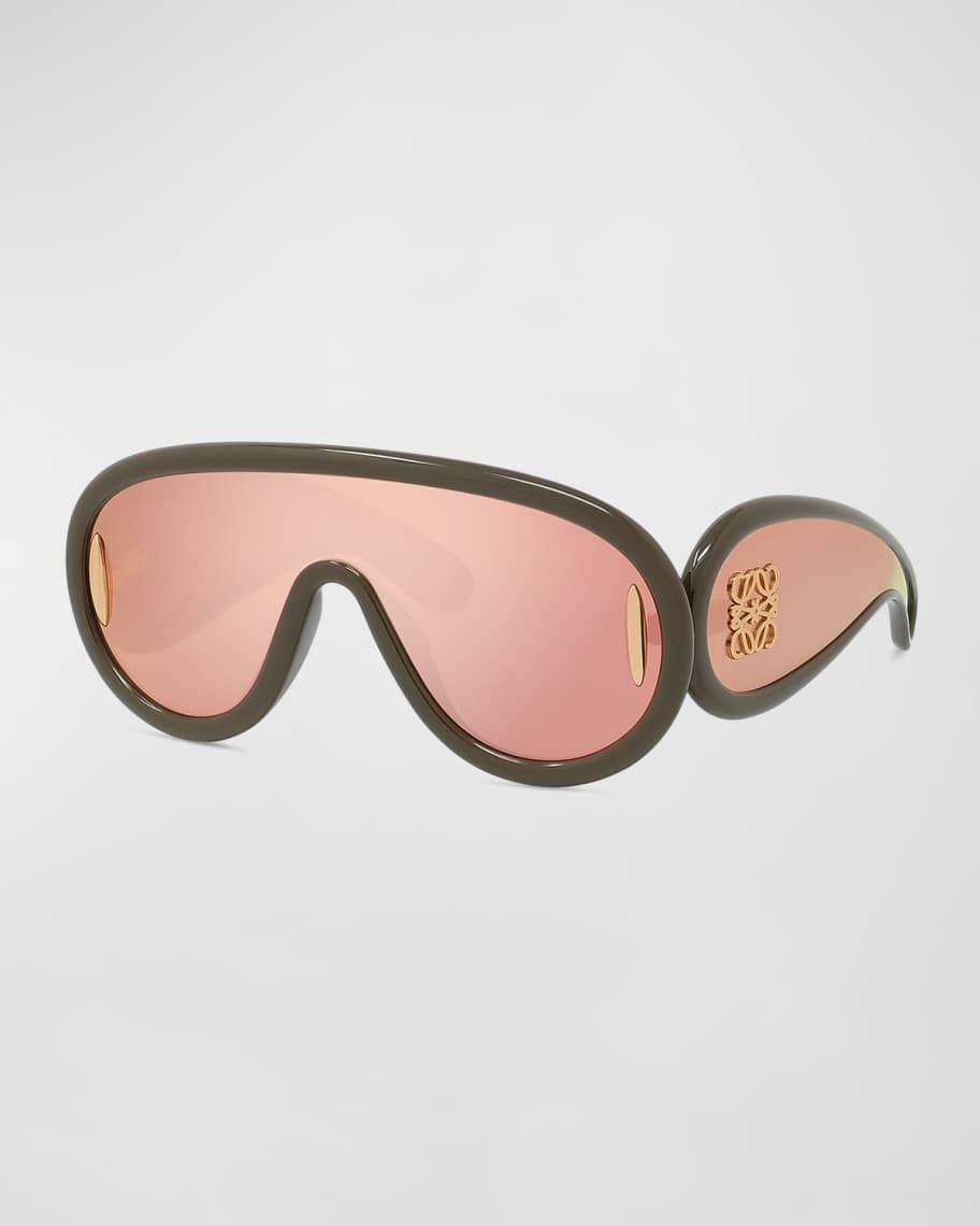 Mirror Acetate Shield Sunglasses | Neiman Marcus