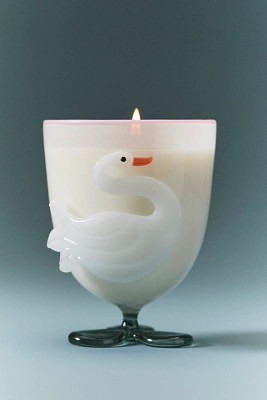 Pauline Fresh Vanilla Orchid & Sea Salt Glass Swan Candle | Anthropologie (US)